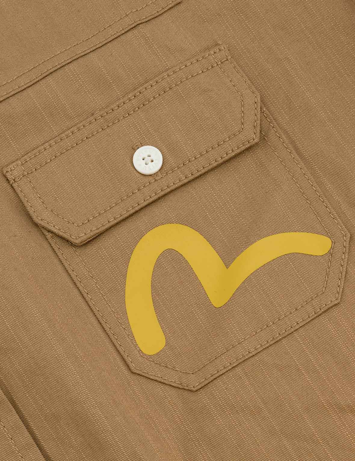 Logo Embroidery and Multi-Pocket Relax Fit Long Sleeve Shirt