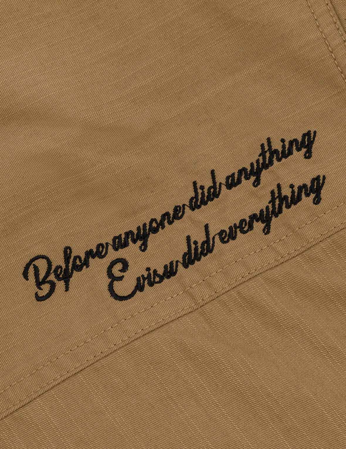 Logo Embroidery and Multi-Pocket Relax Fit Long Sleeve Shirt
