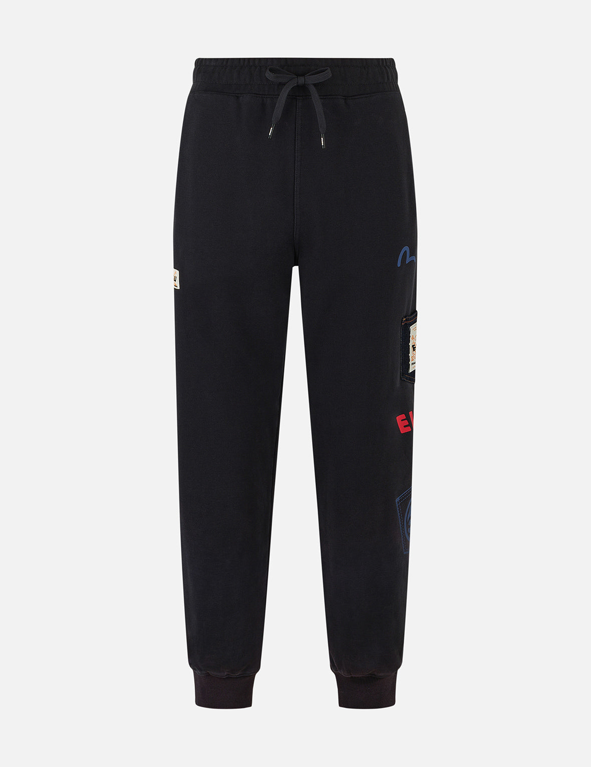 Washed Multi-pocket and Logos Print Straight Fit Sweatpants