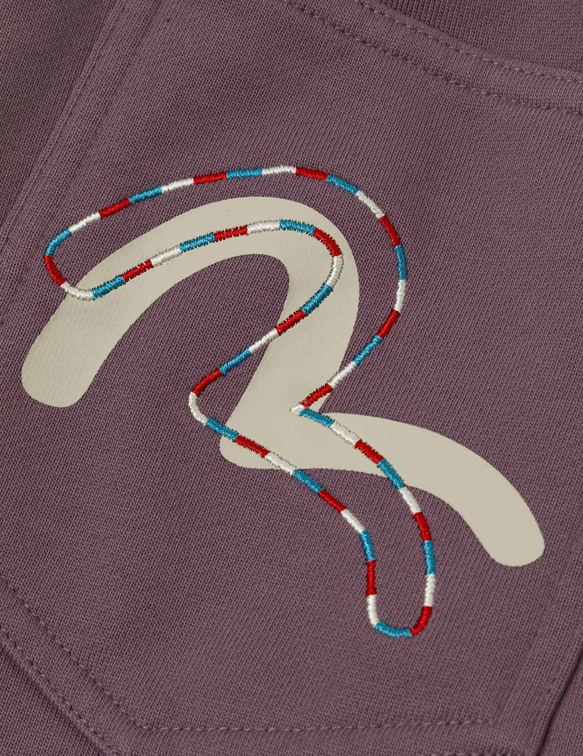 Washed Multi-pocket and Logos Print Straight Fit Sweatpants