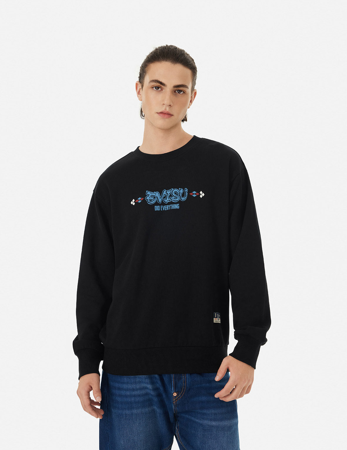 智慧之轮和家花印花宽版休闲卫衣