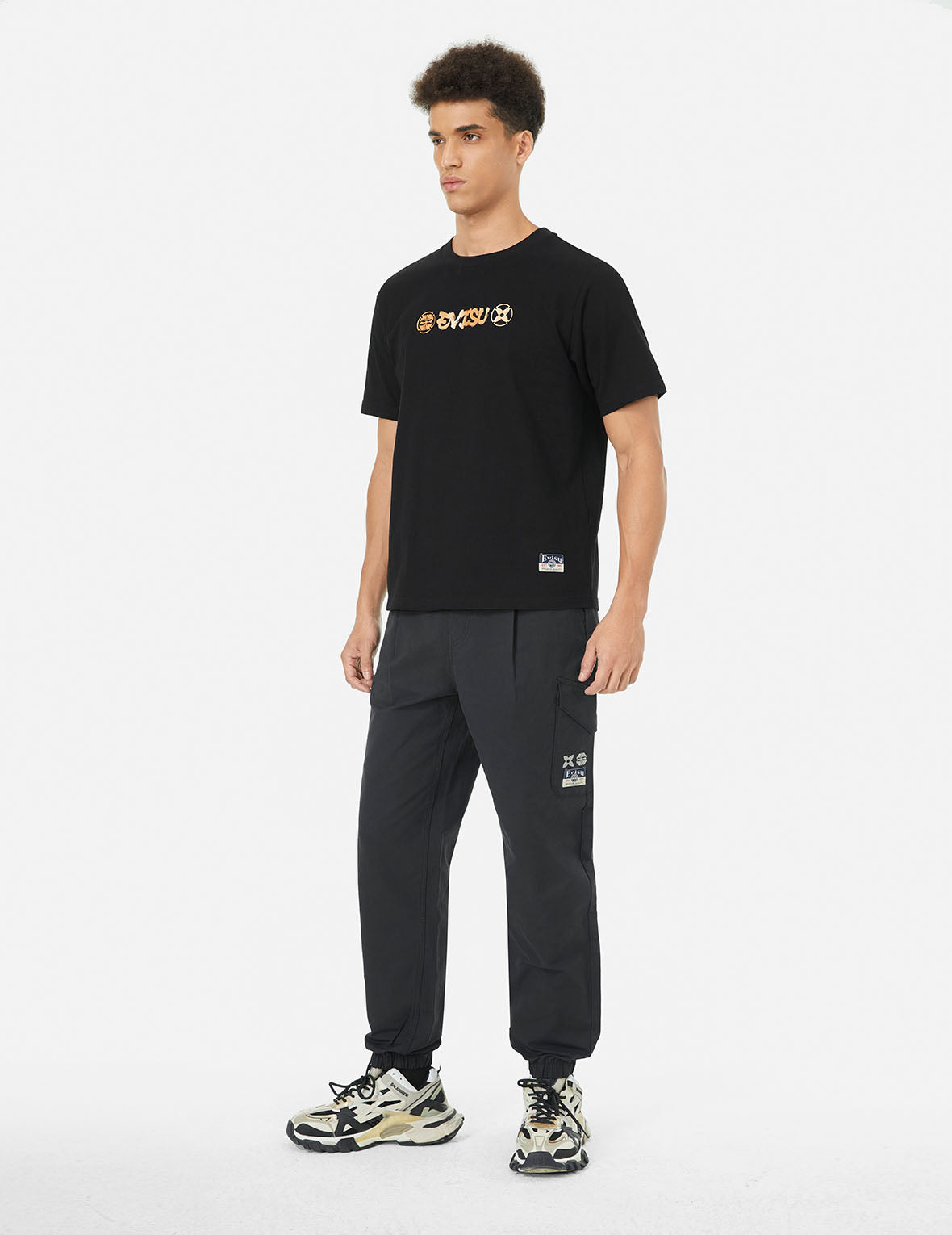 忍者达摩和商标印花常规版型T恤