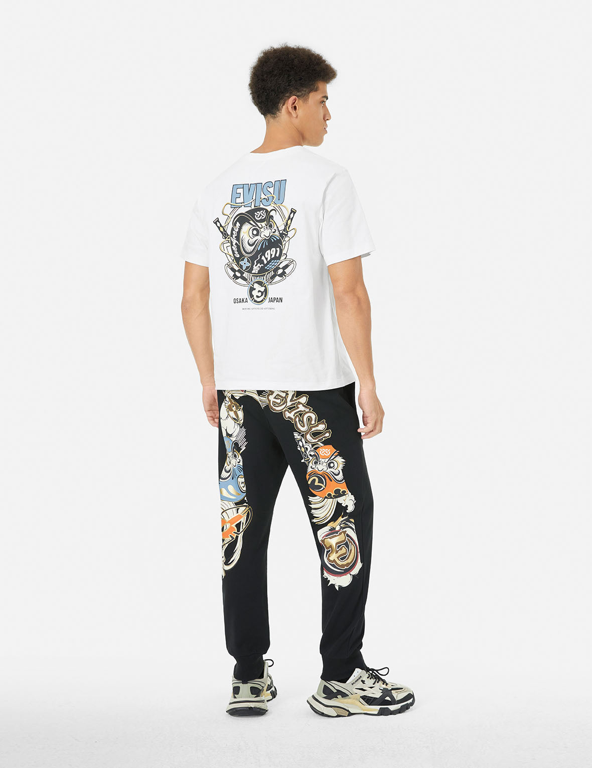 忍者达摩和商标印花常规版型T恤