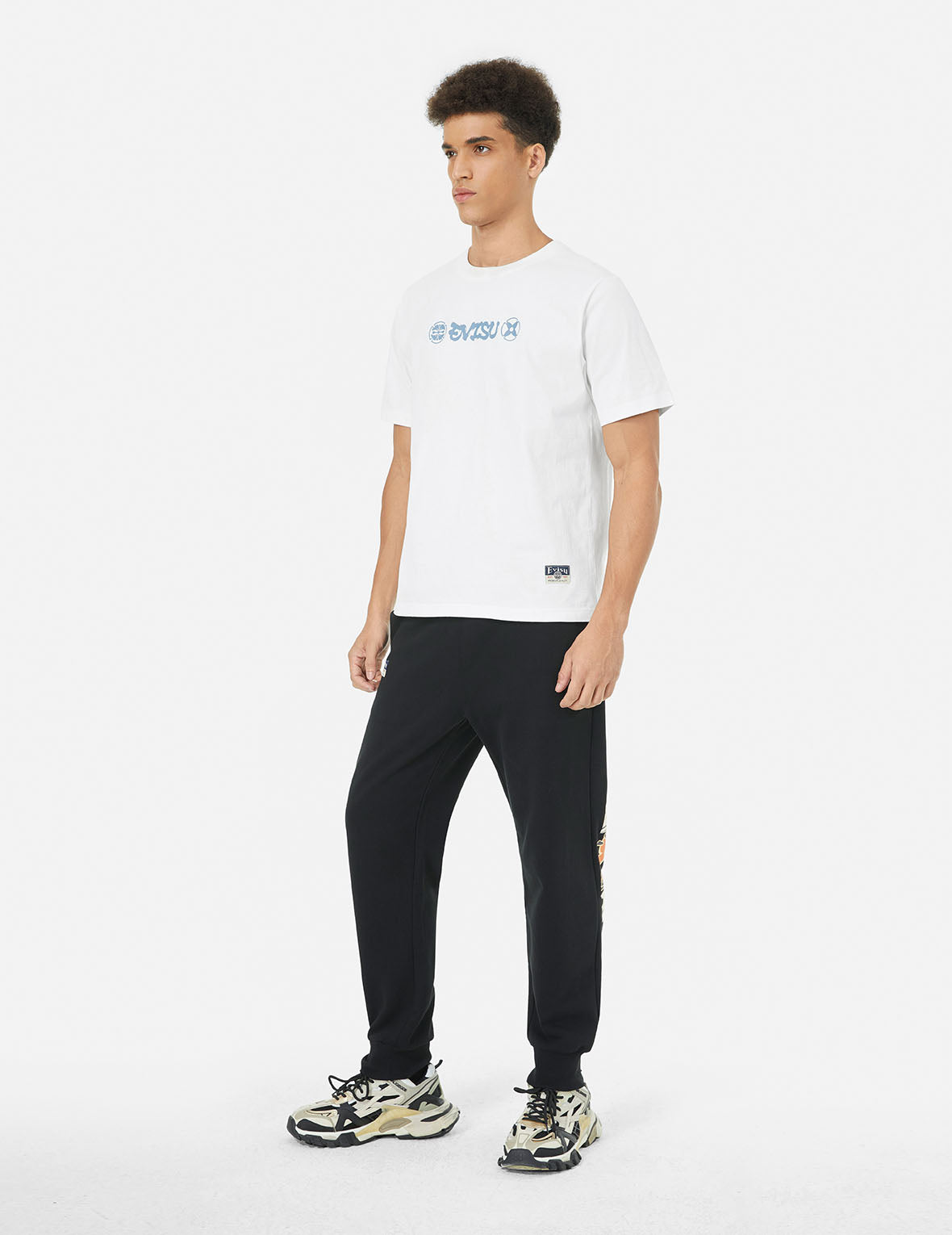 忍者达摩和商标印花常规版型T恤