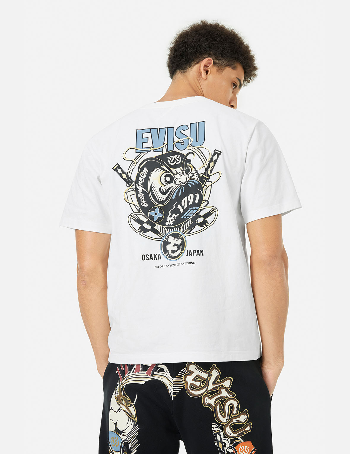 忍者达摩和商标印花常规版型T恤