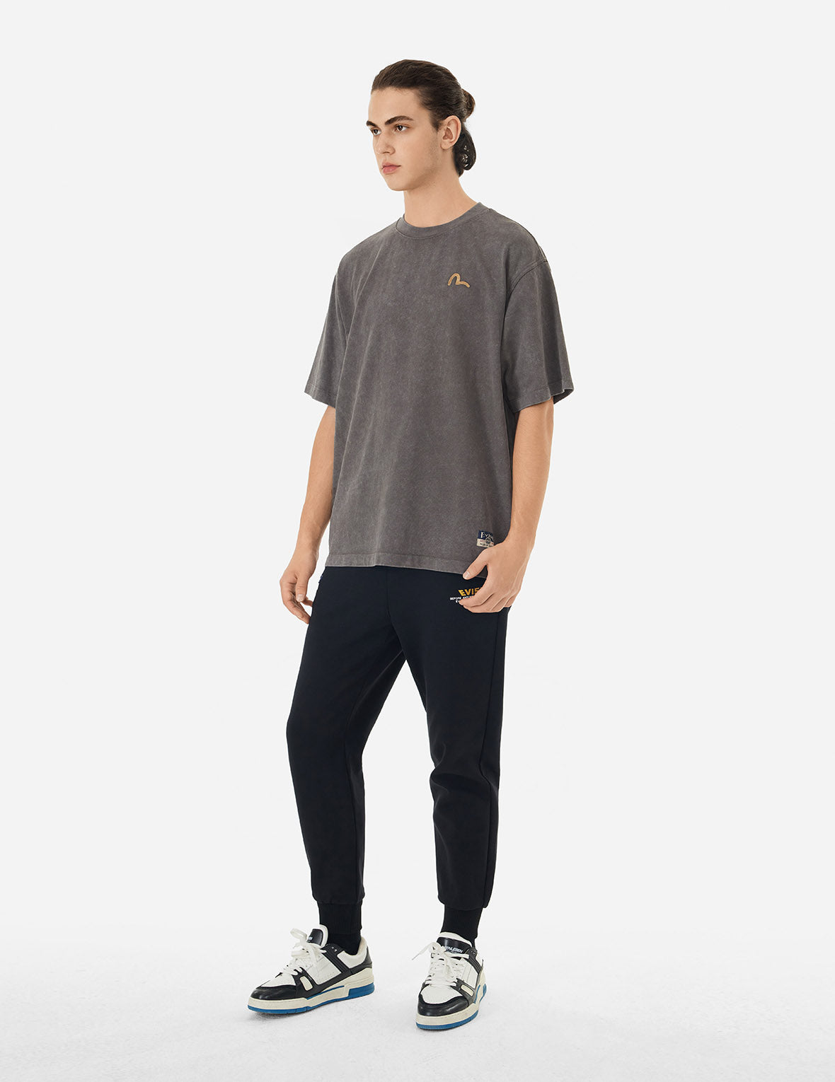 海鸥刺绣洗水宽版休闲T恤