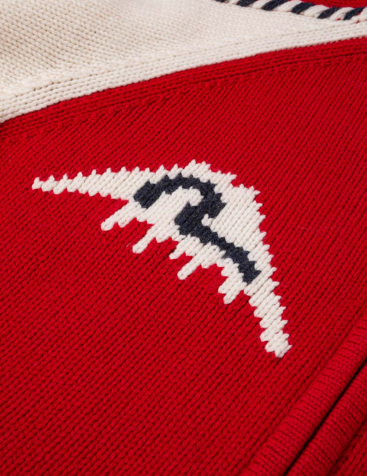 文字绘佛头嵌花宽版休闲编织羊毛外套