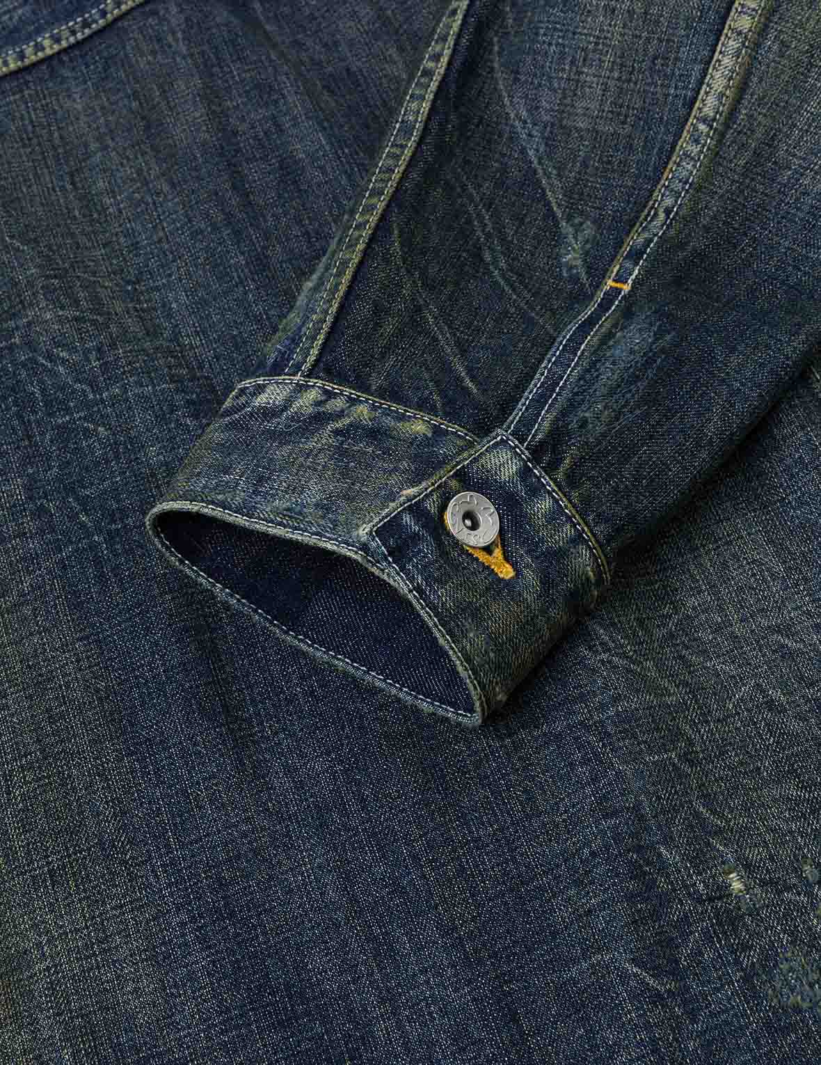 Washed Seagull Embroidery Relax Fit Denim Jacket