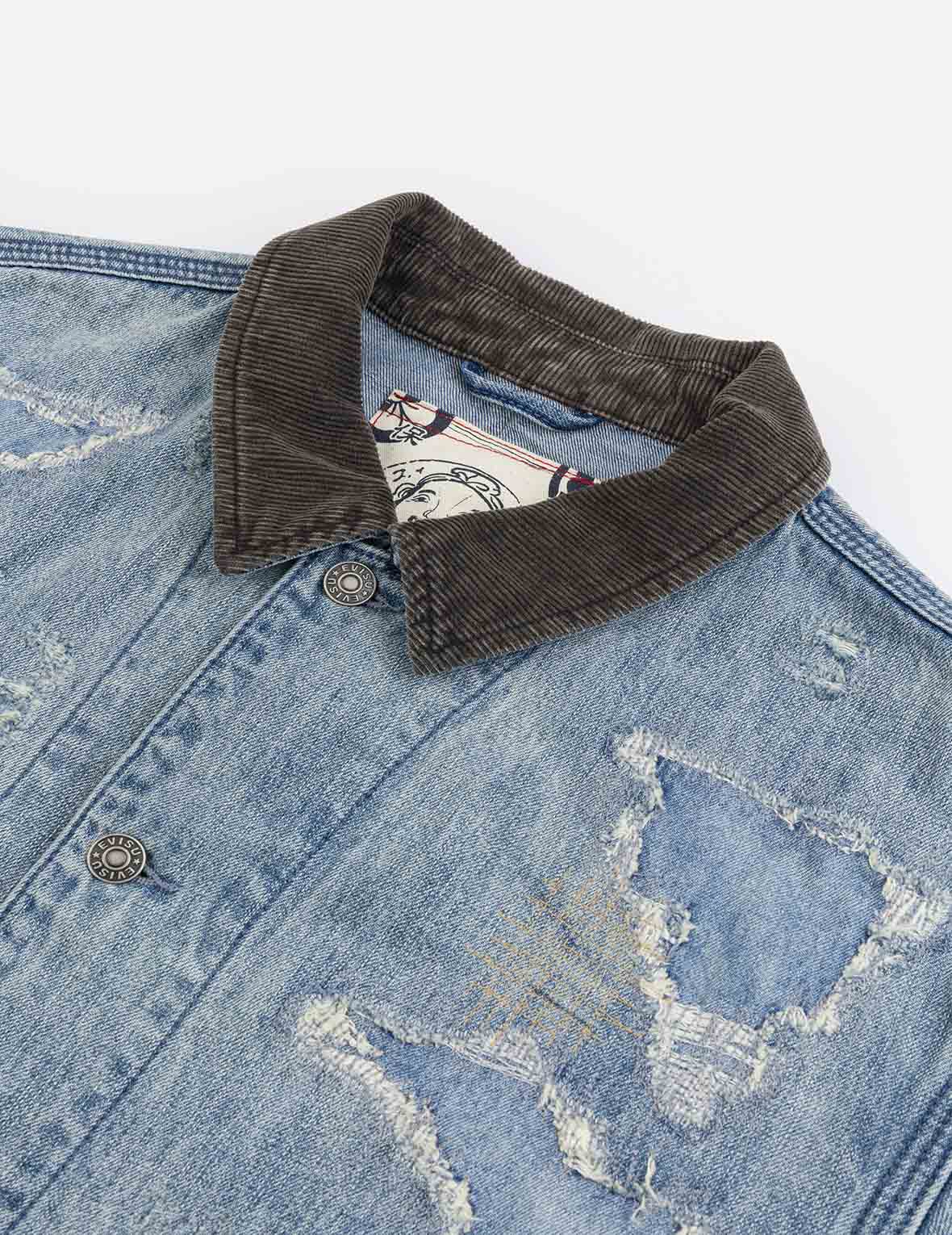 Distressed Fashion Fit Denim Jacket