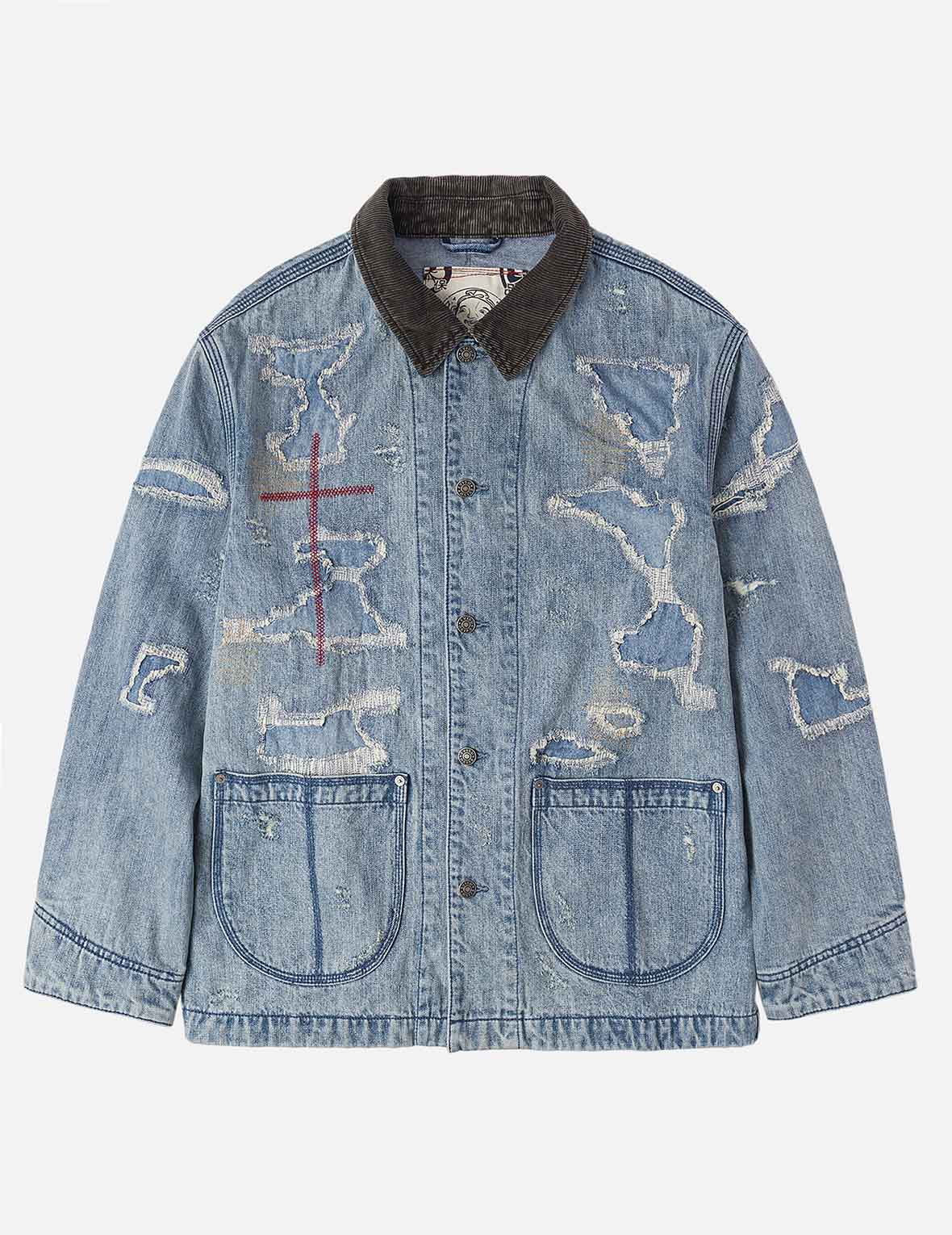 Distressed Fashion Fit Denim Jacket