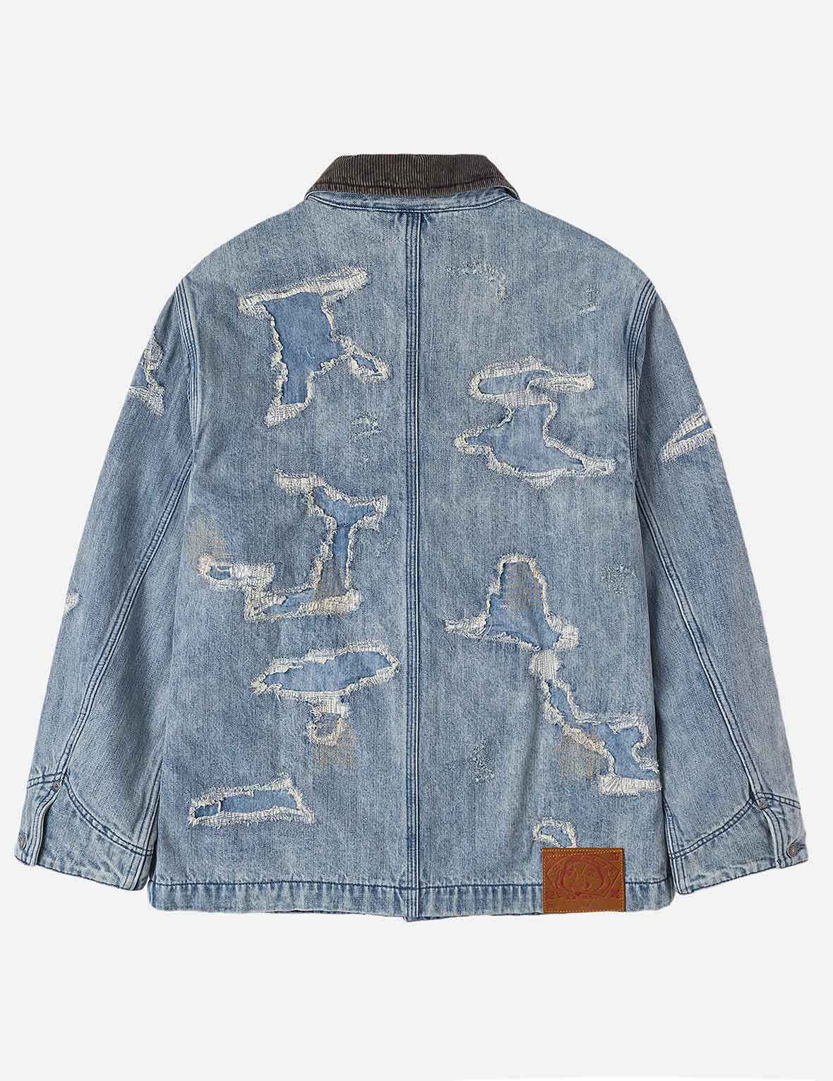 Distressed Fashion Fit Denim Jacket