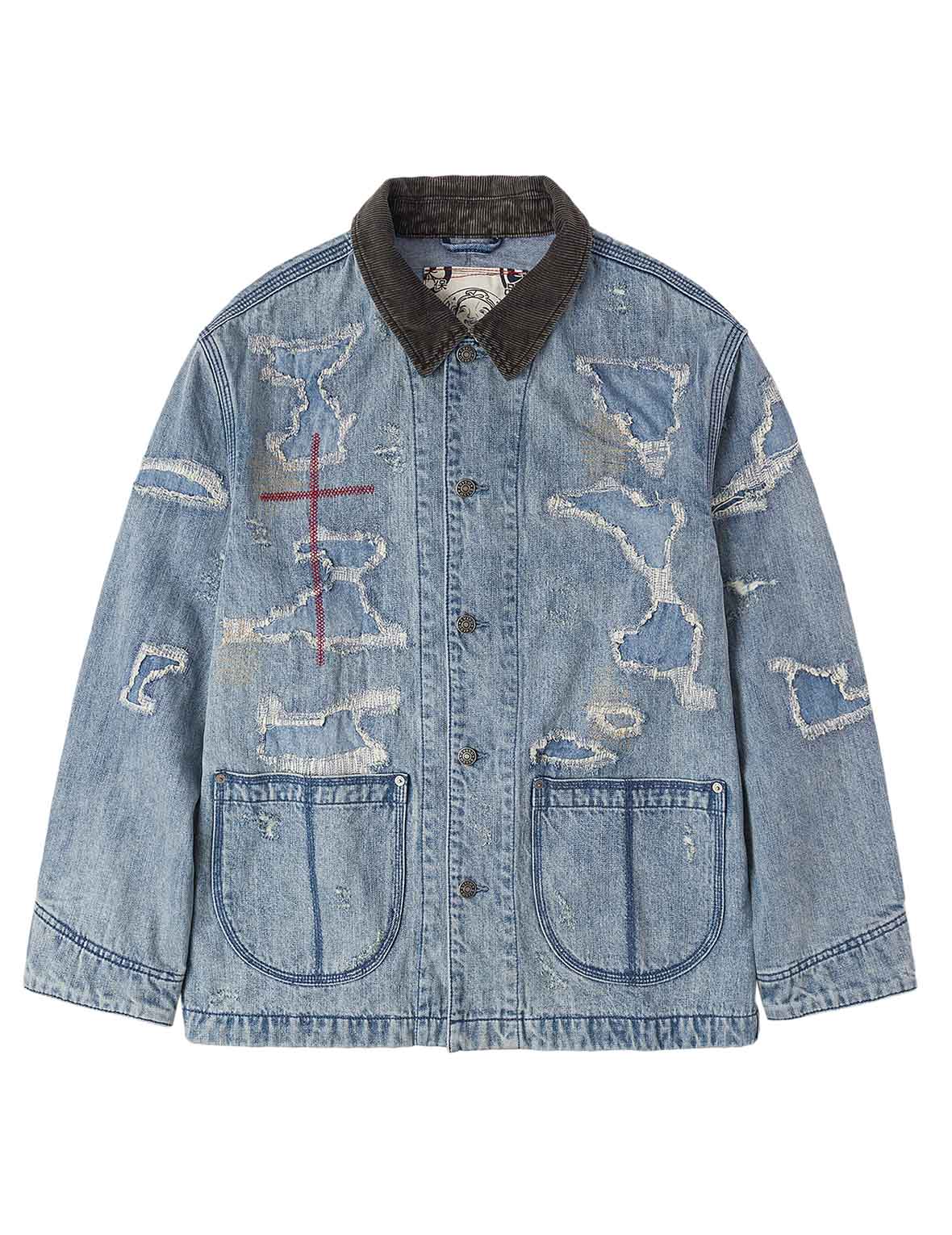 Distressed Fashion Fit Denim Jacket