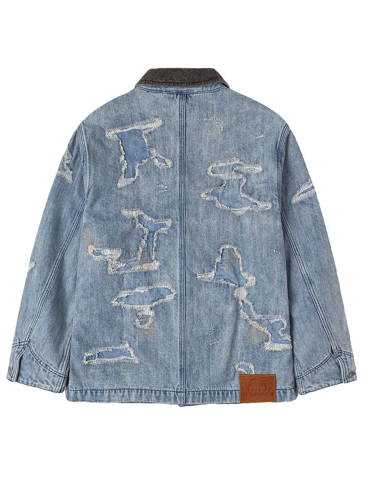 Distressed Fashion Fit Denim Jacket