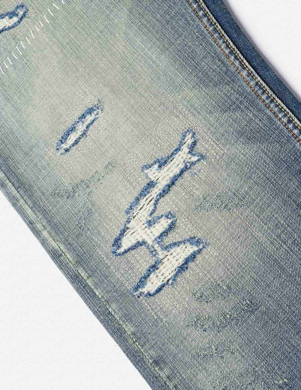 7-Pocket Design with Seagull Embroidery Washed Regular Fit Jeans #2020