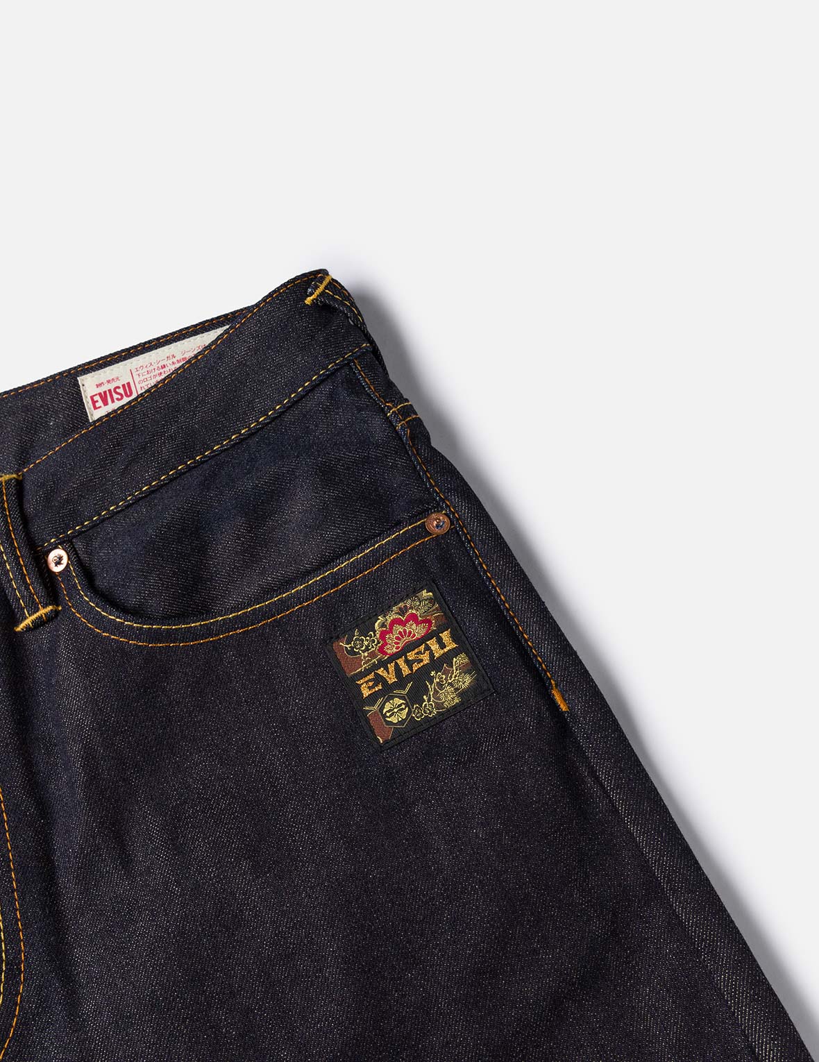 Brocade Inserted Daicock with Logo Embroidery Regular Fit Jeans #2020