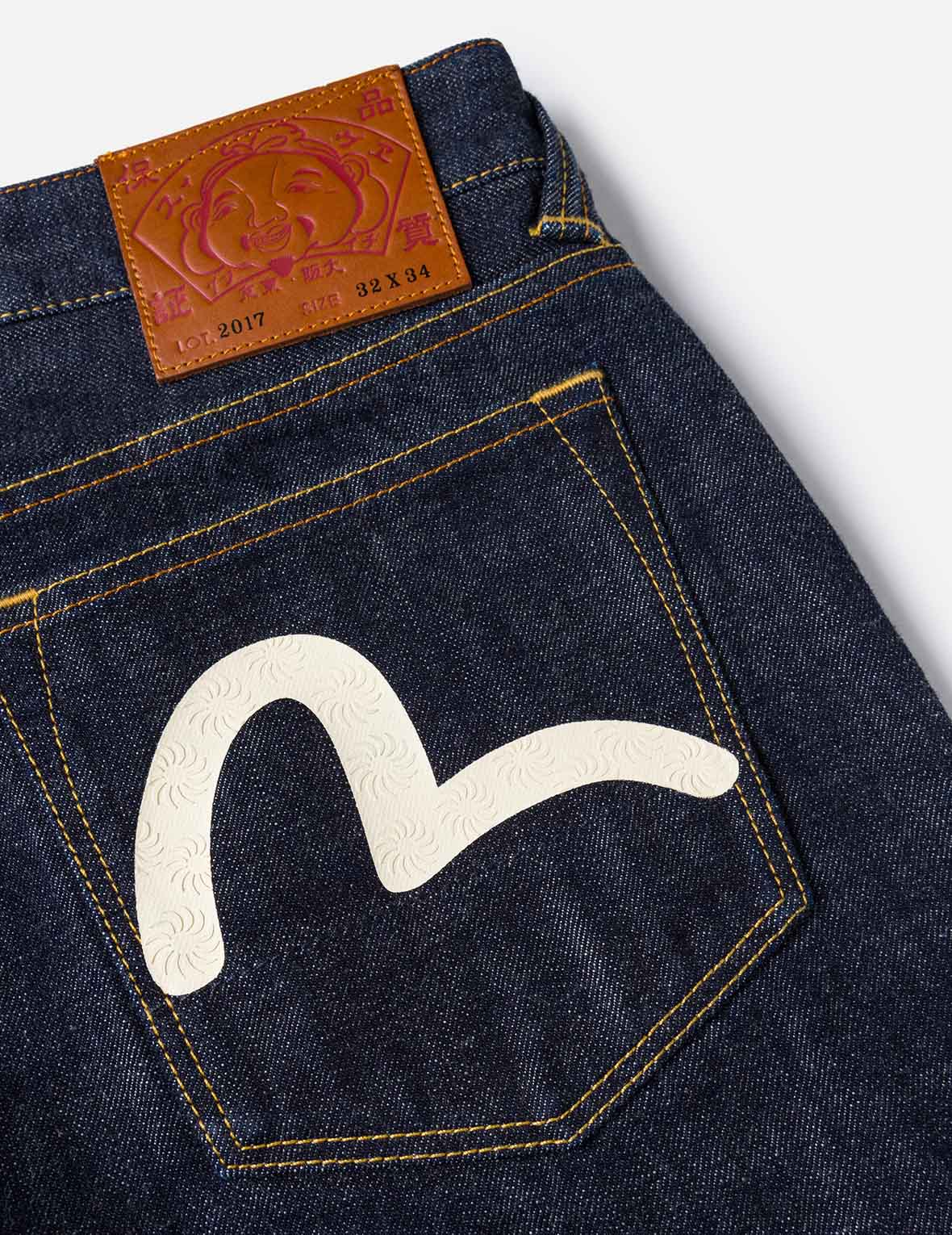 Seagull Print and Pockets Taper Fit Jeans #2017