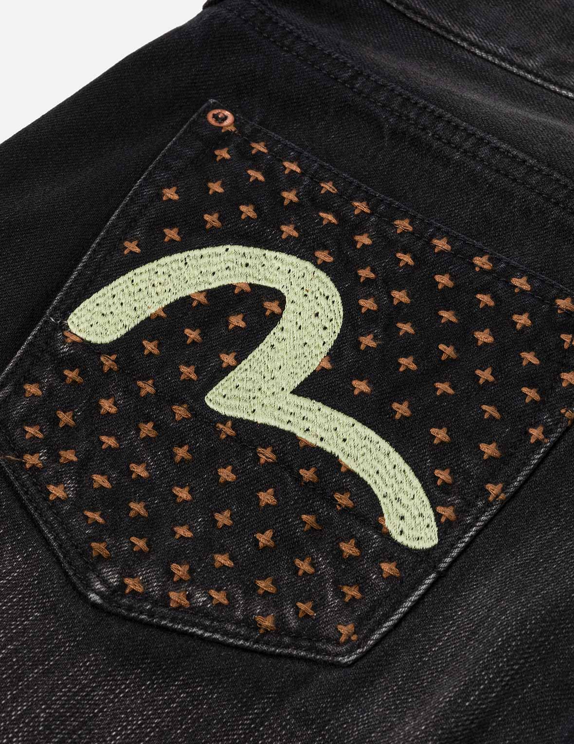 洗水解构刺子绣休閒牛仔裤 #2030