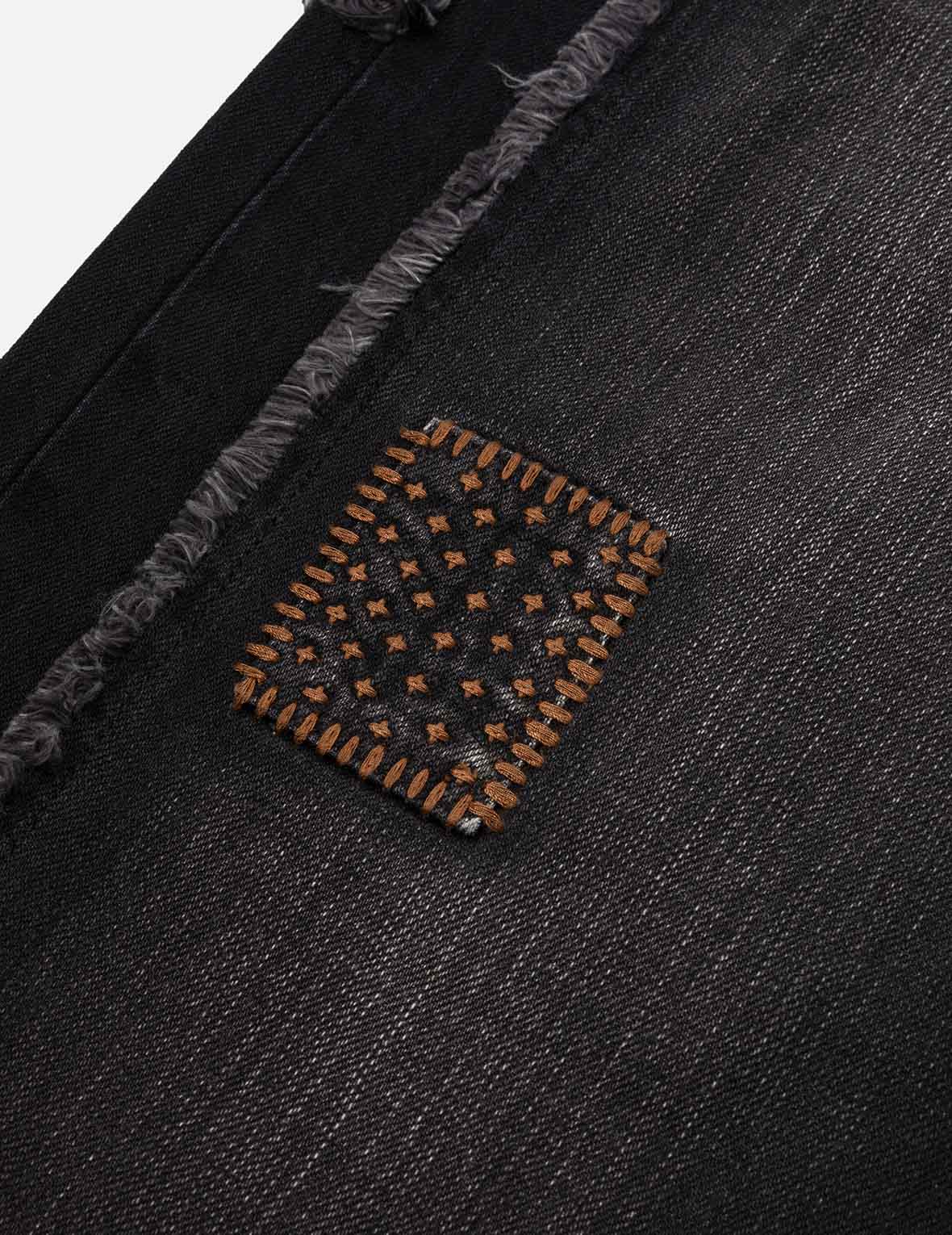 洗水解构刺子绣休閒牛仔裤 #2030