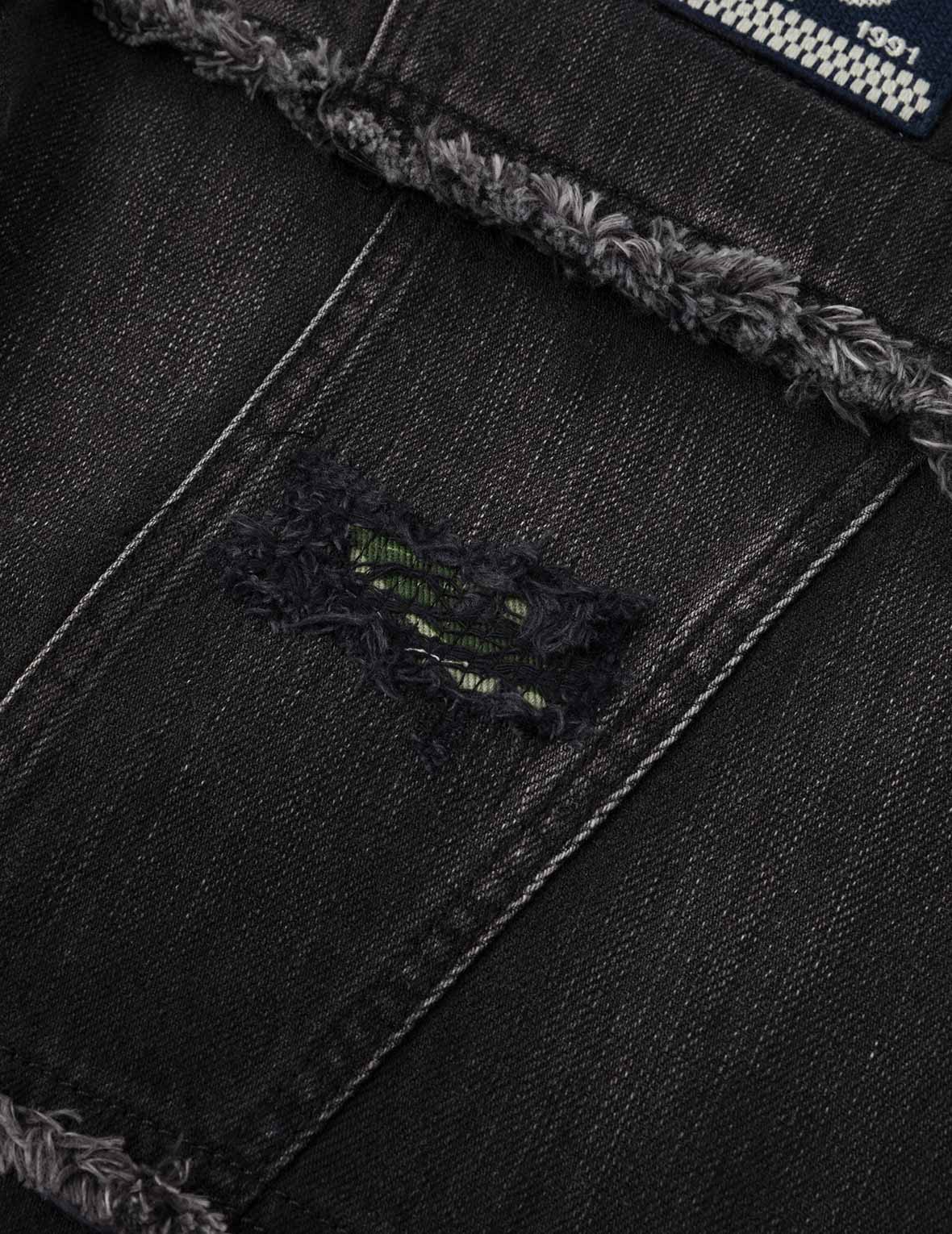 洗水解构刺子绣休閒牛仔裤 #2030