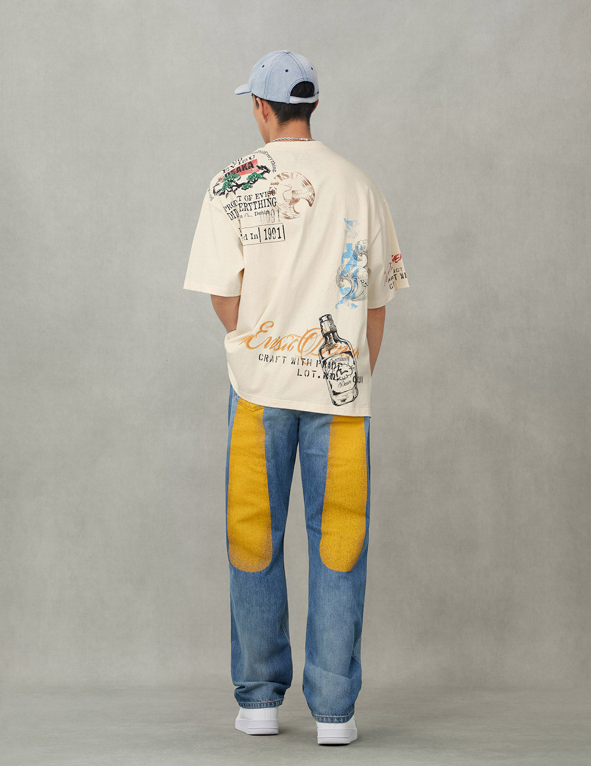 Yellow Daicock Print Regular Fit Jeans #2020