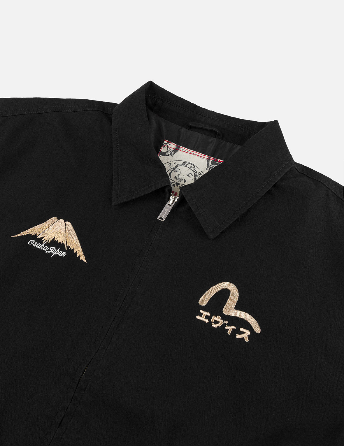 Lion Dance and Mountain Embroidery Regular Fit Worker Jacket