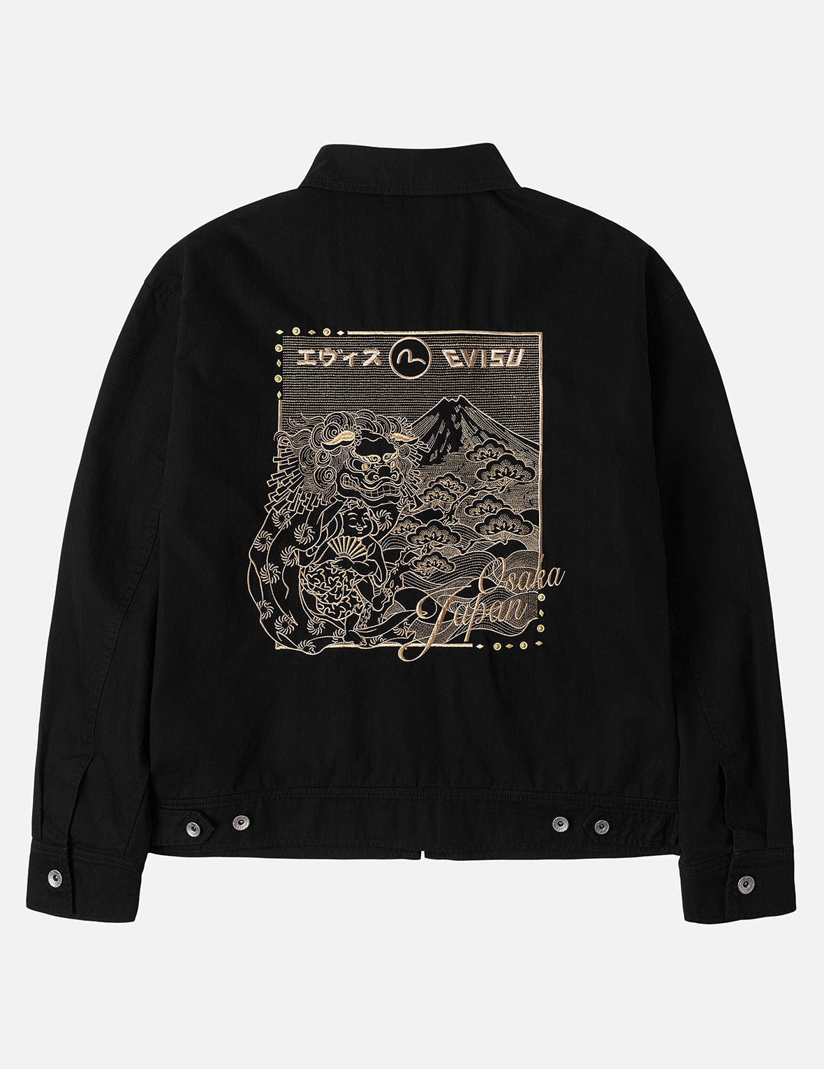 Lion Dance and Mountain Embroidery Regular Fit Worker Jacket