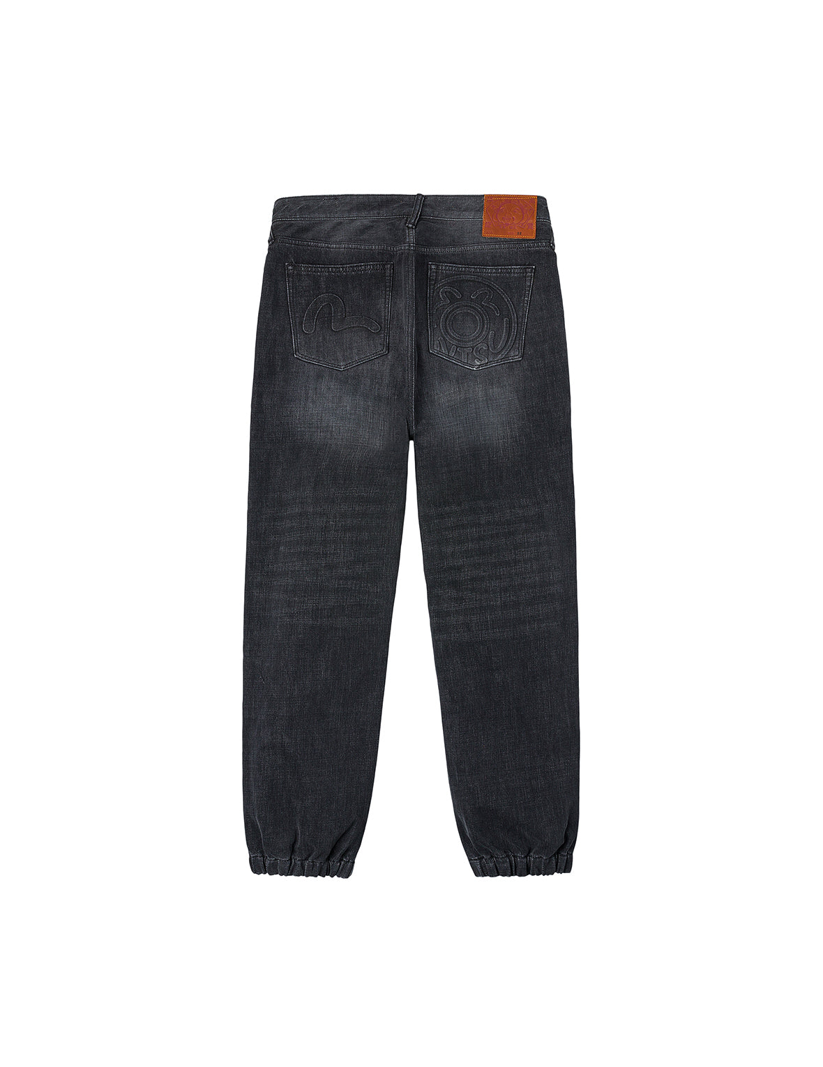 Emboss Seagull and Logo Regular Fit Denim Jogger