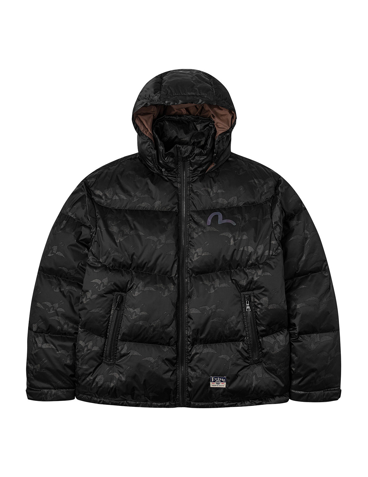 Allover Seagull Crane Jacquard Regular Fit Down Jacket