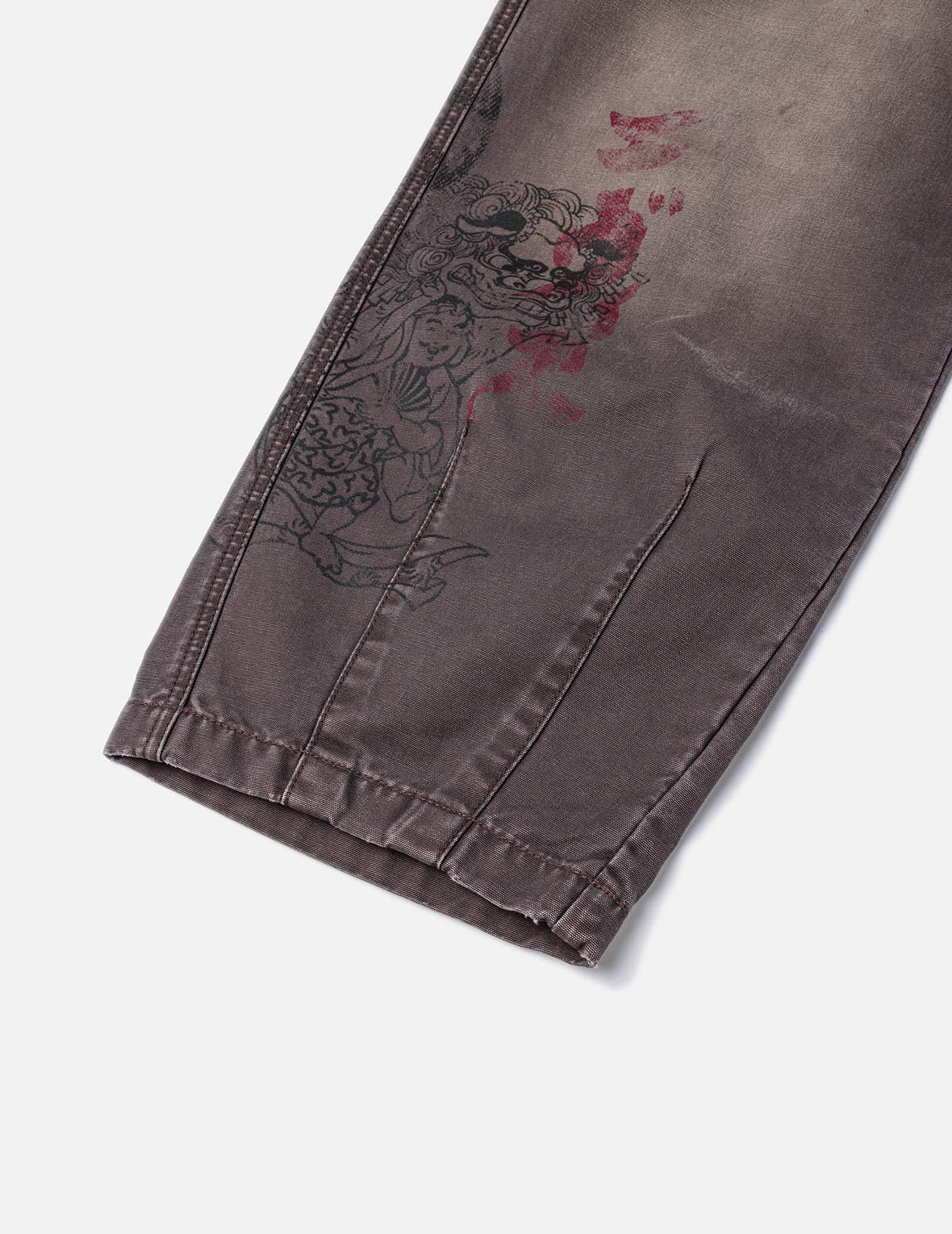 多重品牌特色图案印花洗水梭织灯笼裤