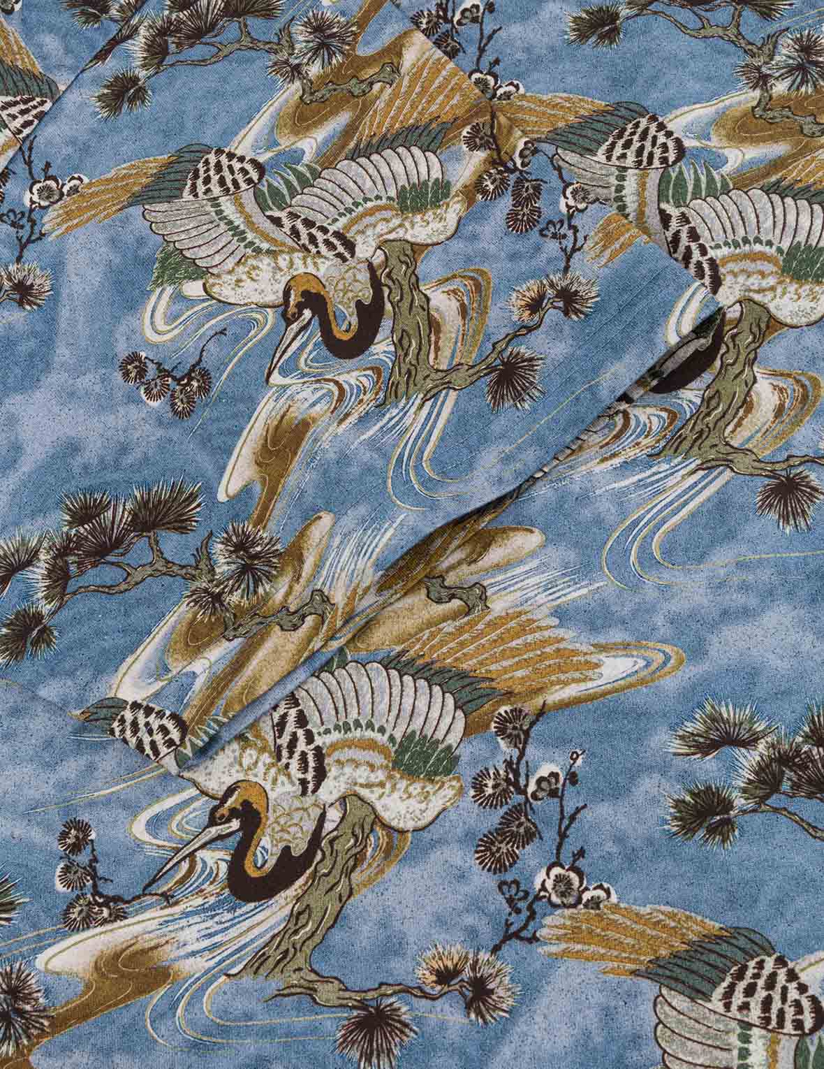 滿地仙鹤印花宽版休闲T恤