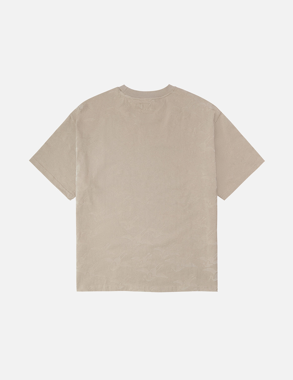 满地海鸥仙鹤植绒印花宽版休闲T恤