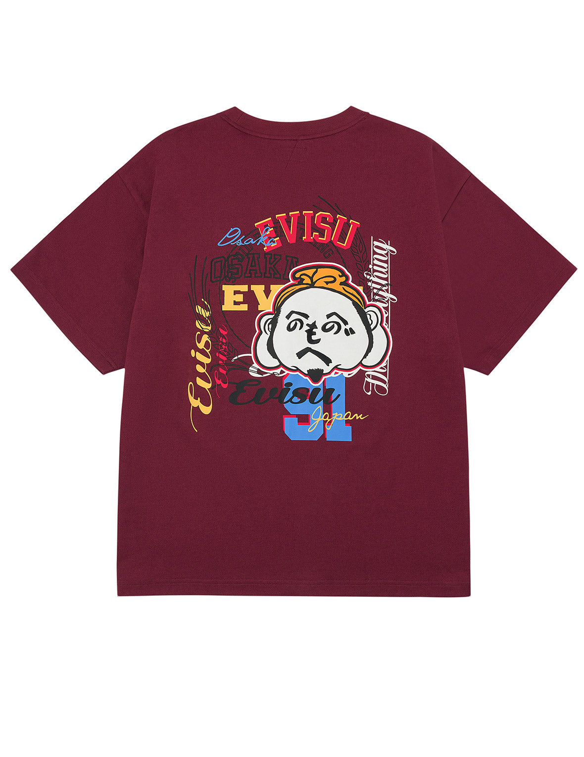 文字绘佛头刺绣宽版休闲T恤