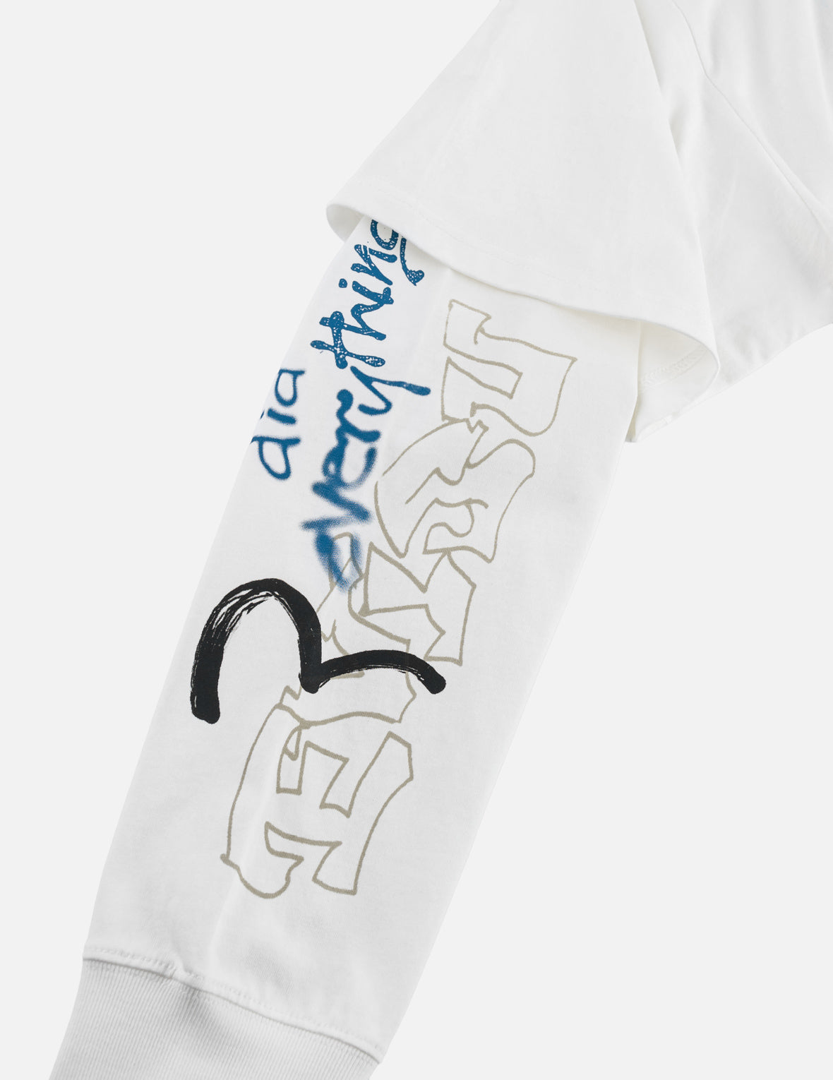 Daruma Print Faux Layered Long-Sleeve T-Shirt