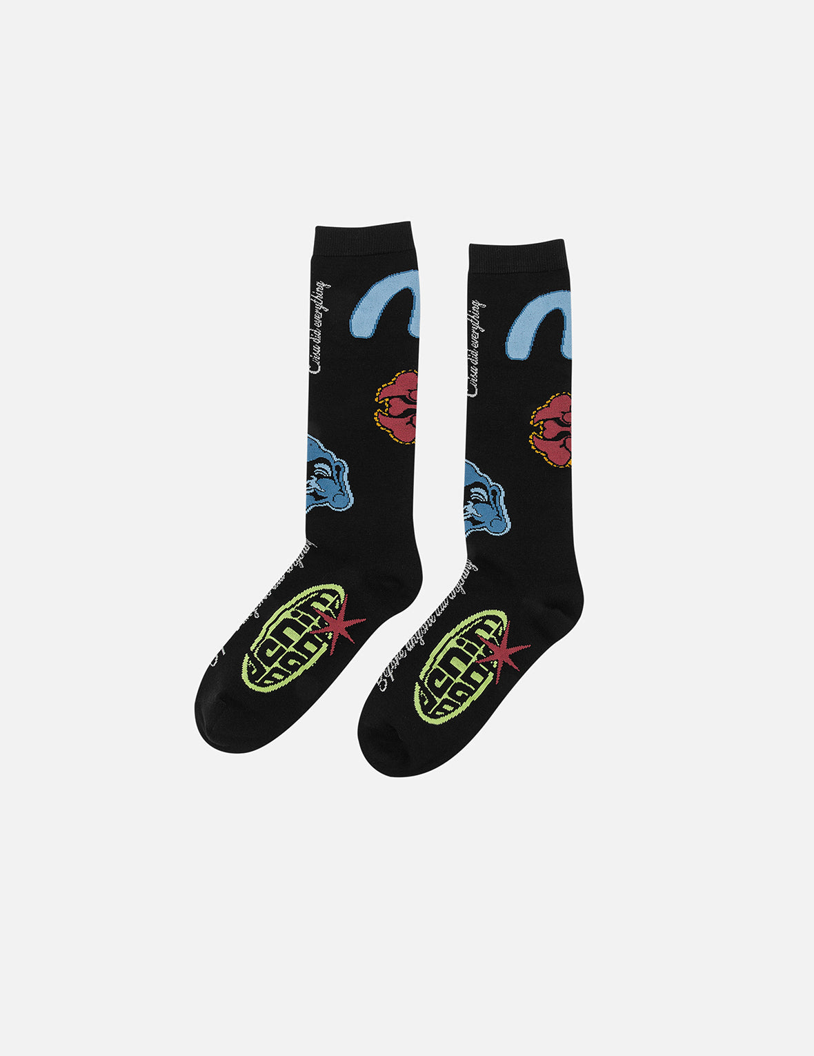 EVISU Multiple Logo Jacquard Long Socks