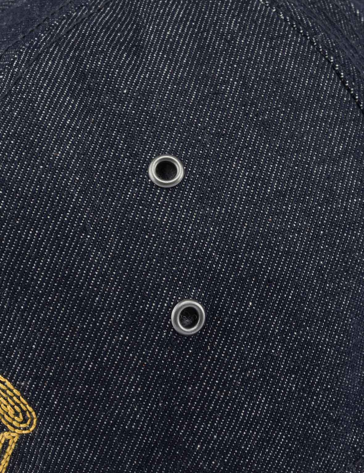 Logo and Seagull Embroidery Denim Bucket Hat
