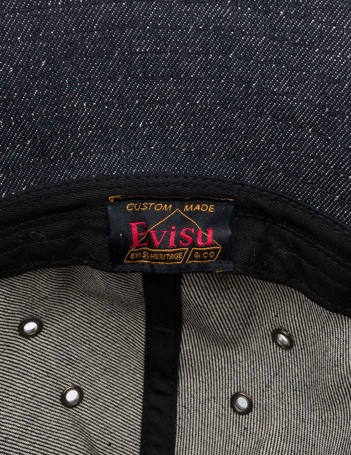 Logo and Seagull Embroidery Denim Bucket Hat