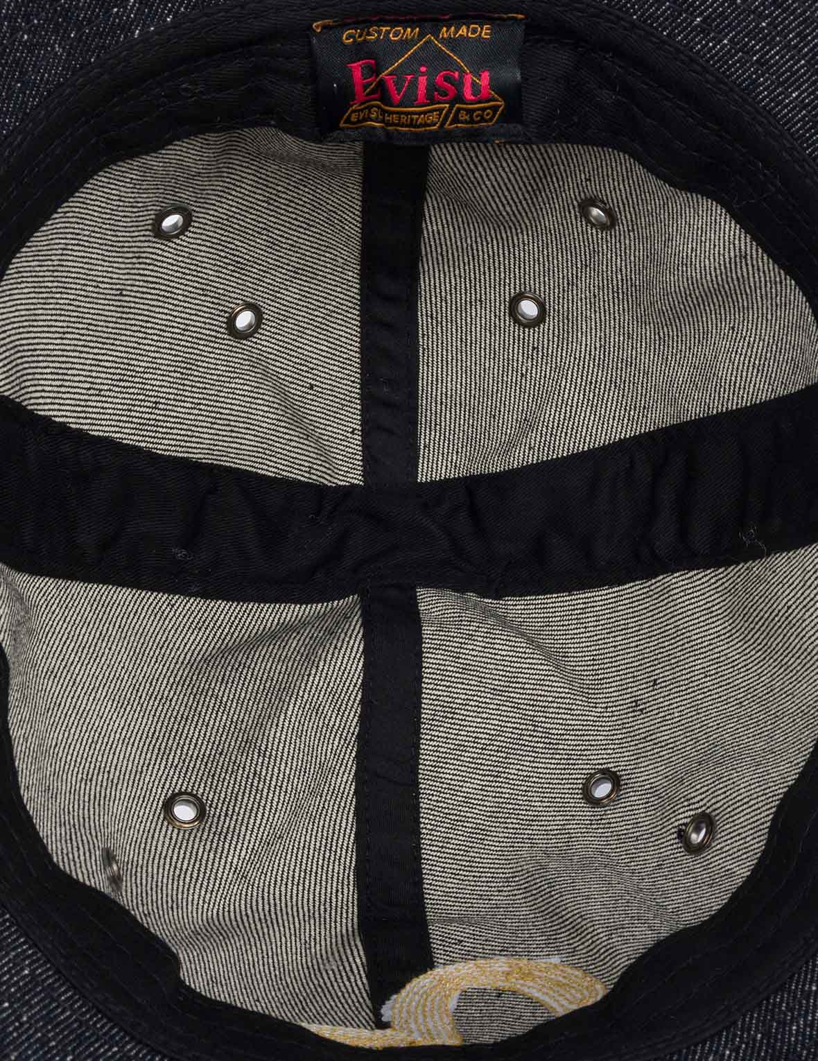 Logo and Seagull Embroidery Denim Bucket Hat