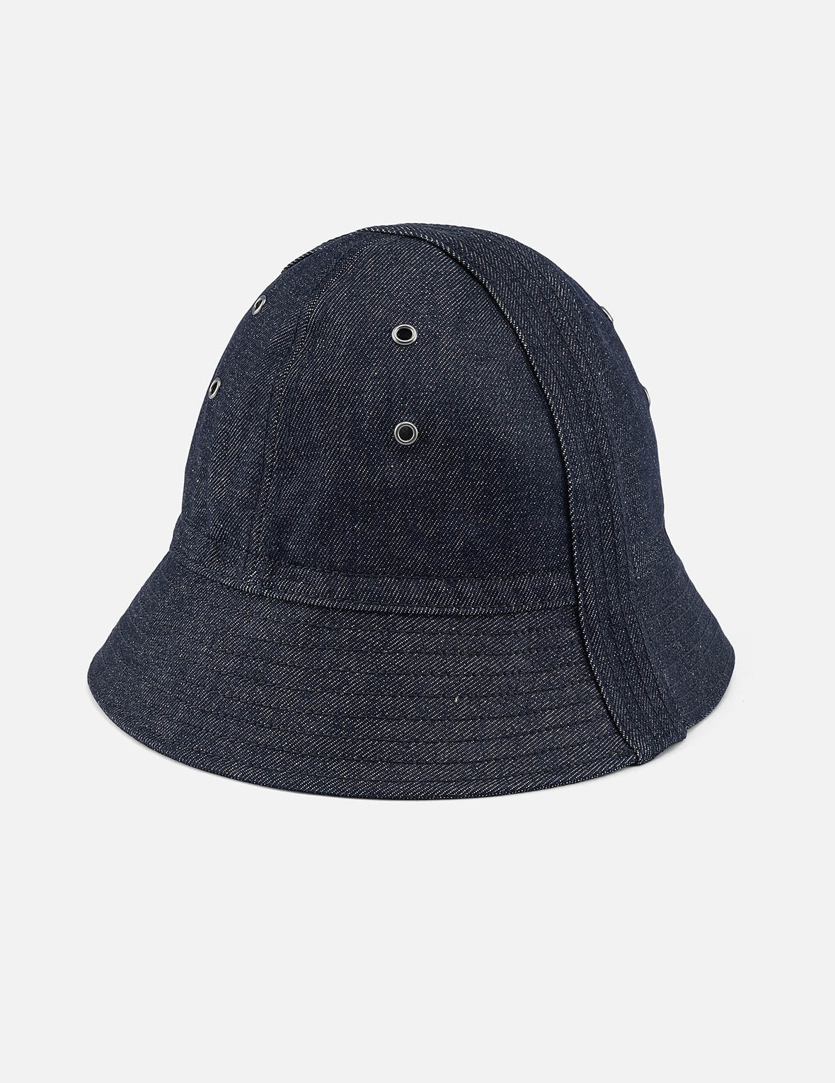 Logo and Seagull Embroidery Denim Bucket Hat