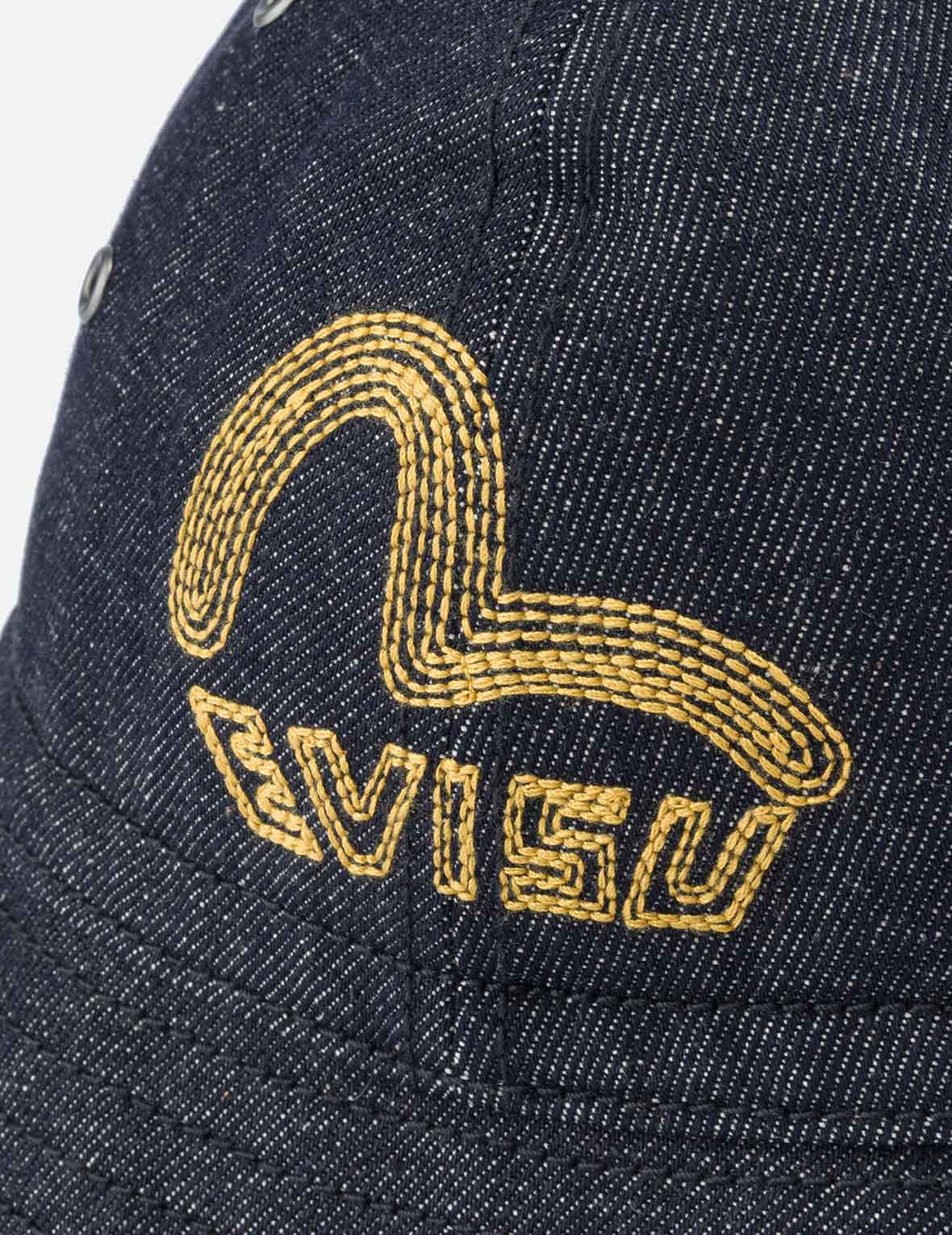 Logo and Seagull Embroidery Denim Bucket Hat