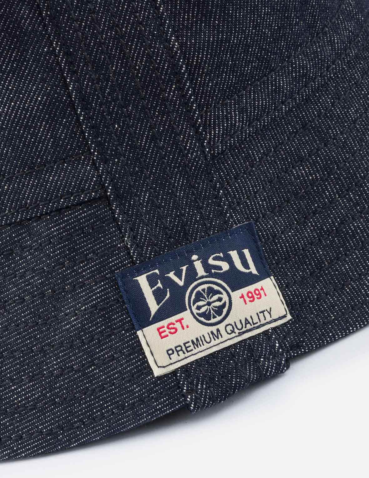 Logo and Seagull Embroidery Denim Bucket Hat