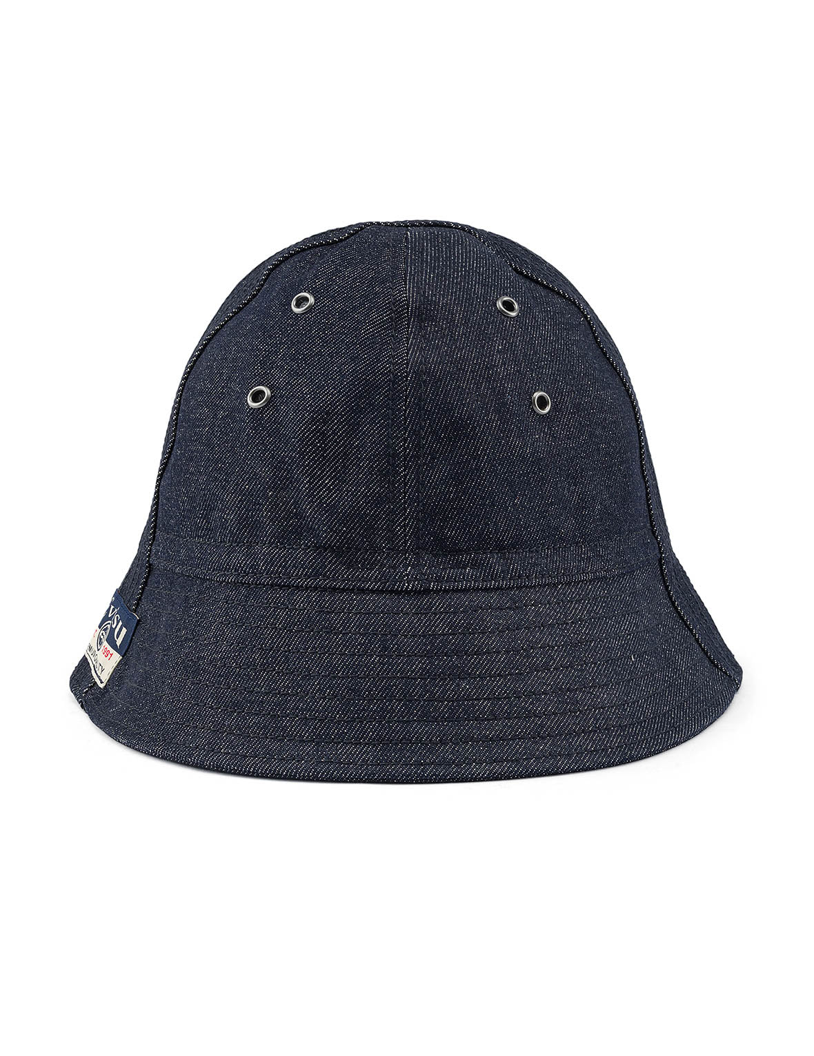 Logo and Seagull Embroidery Denim Bucket Hat