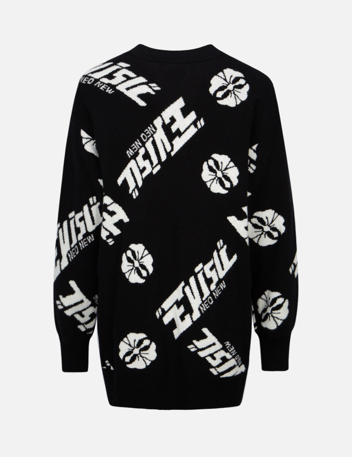 Allover Kamon and Logo Jacquard Sweater