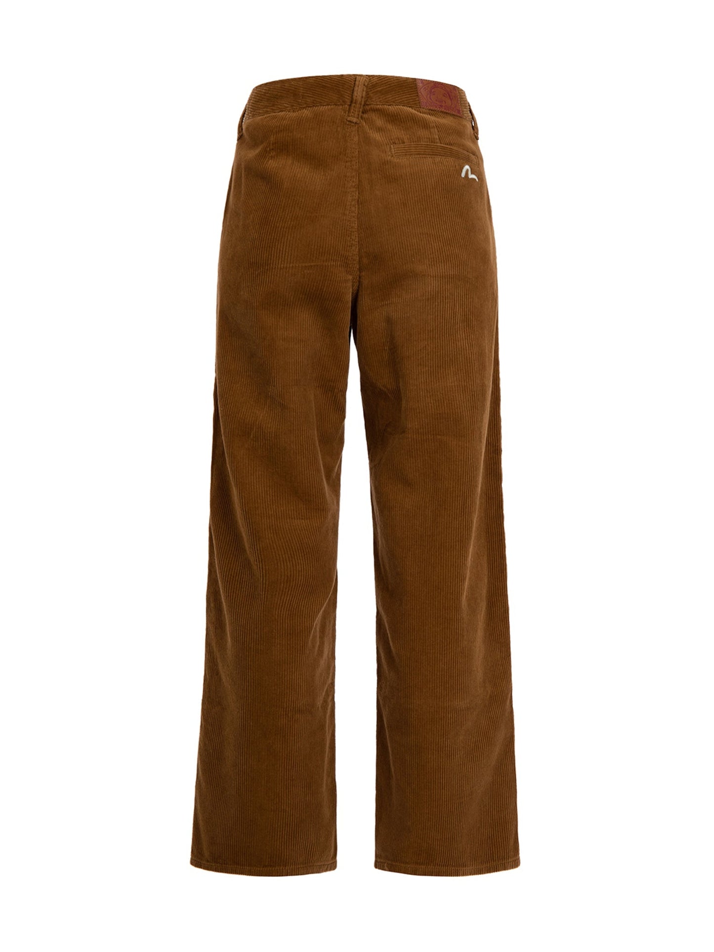 小海鸥刺绣直脚灯芯绒长裤