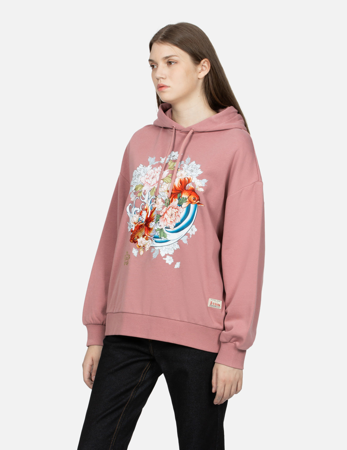 金鱼百花印花超宽版型连帽卫衣