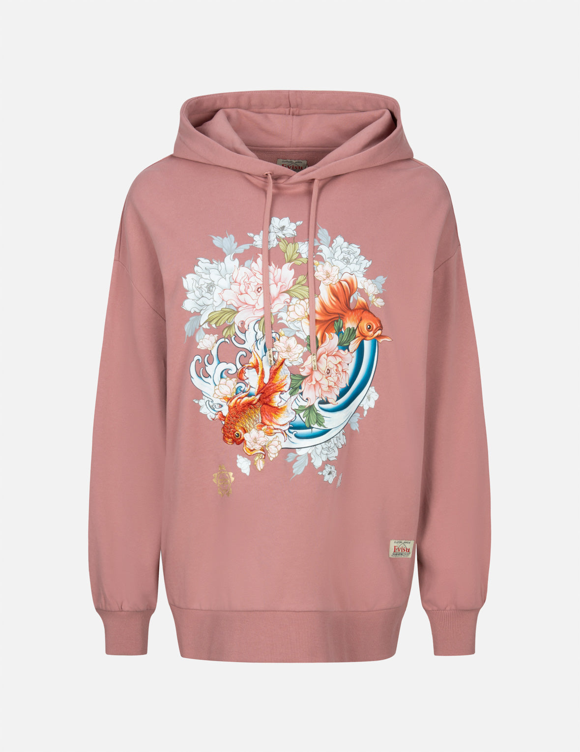 金鱼百花印花超宽版型连帽卫衣