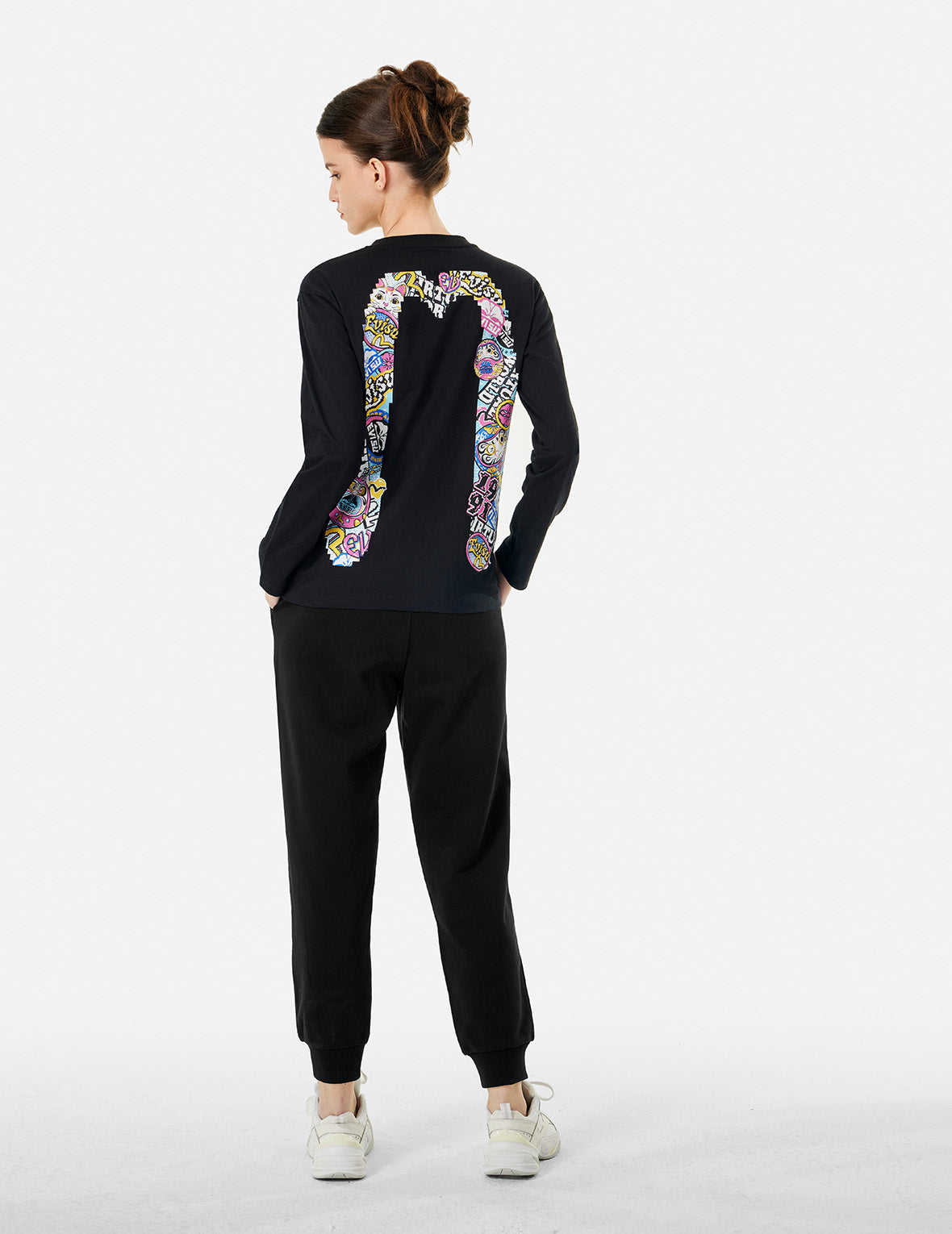Logo Print and Seagull Embroidery Regular Fit Sweatpants