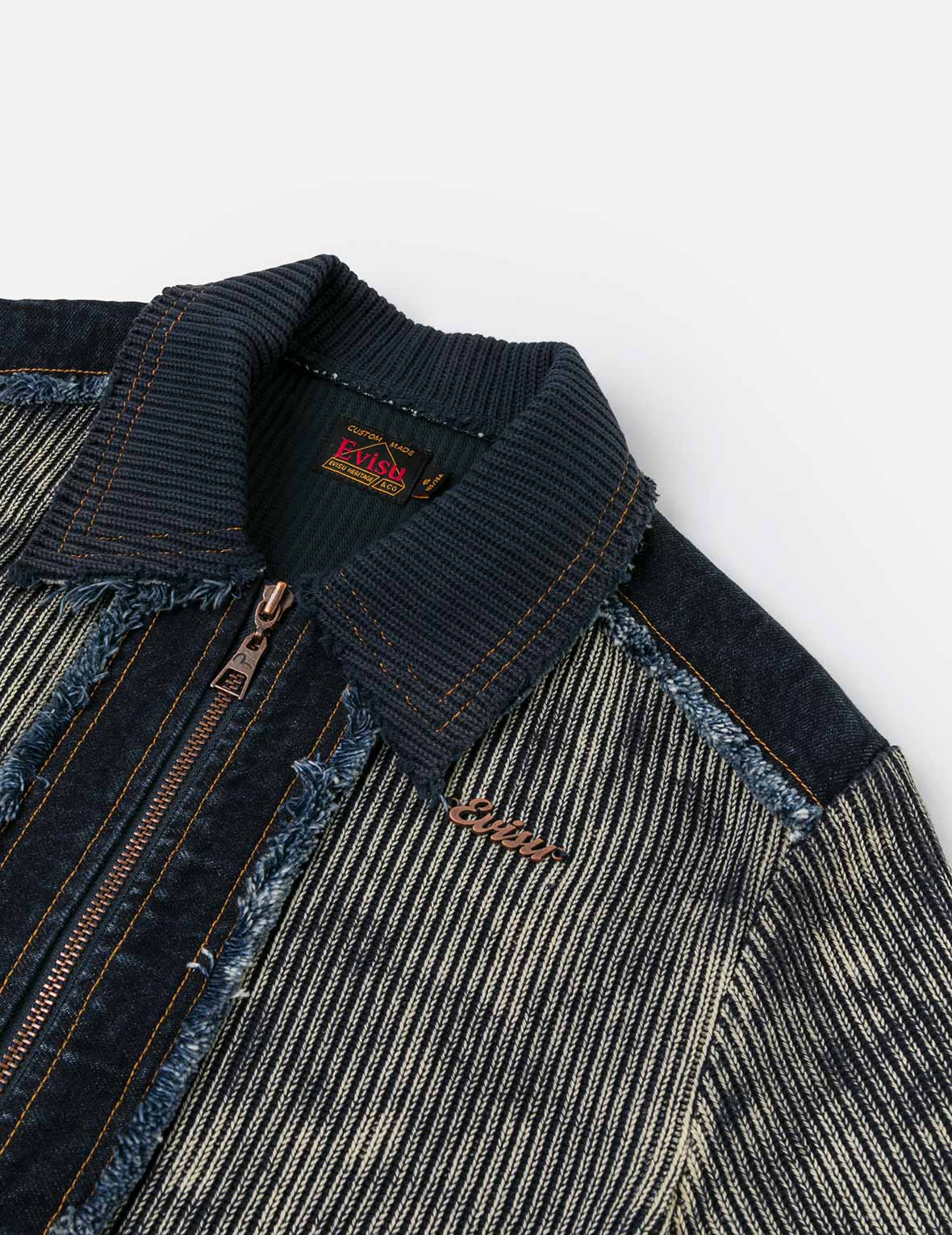 牛仔并布时尚版型拉链外套