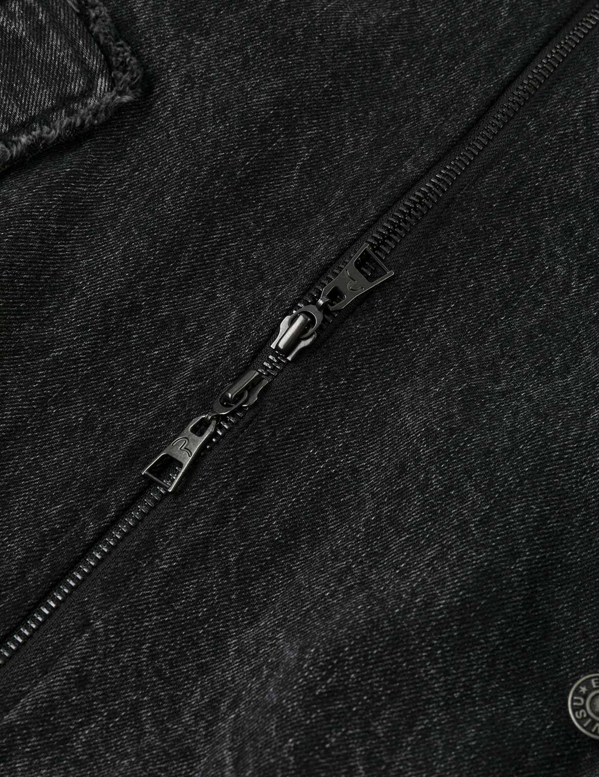 海鸥刺绣时尚版型连帽夹棉牛仔外套