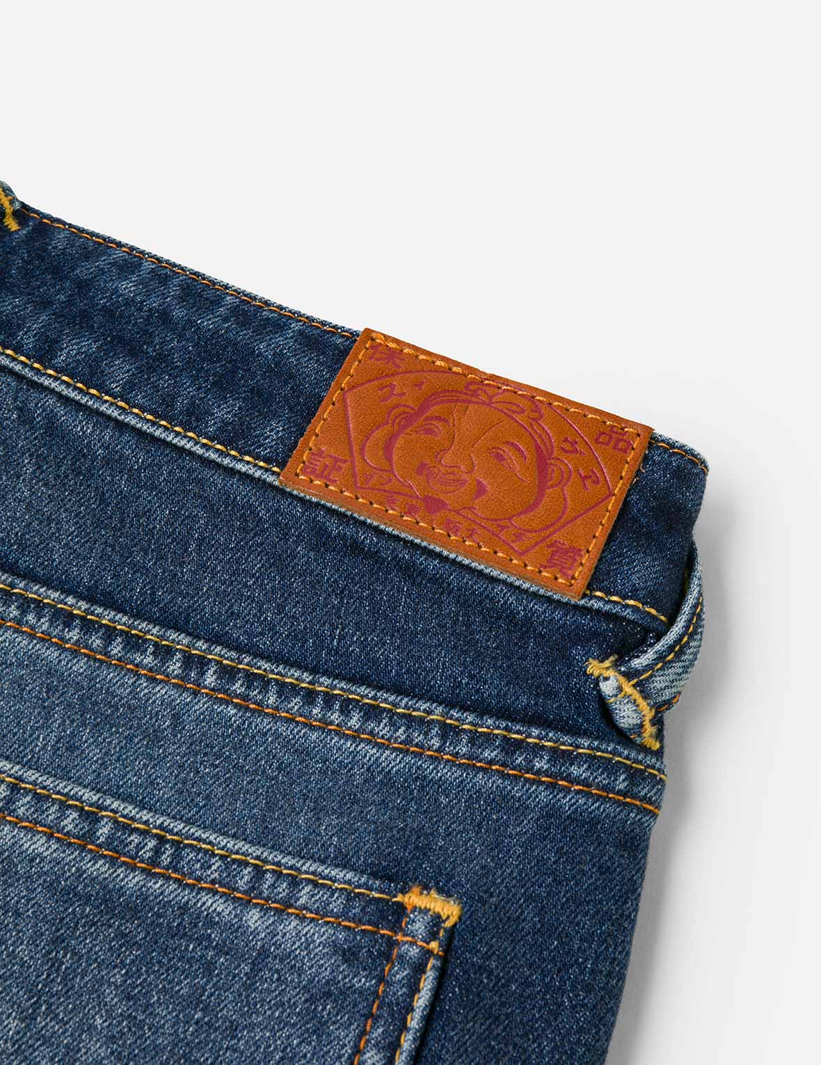 镂空毛茸茸小猫和海鸥刺绣宽版休闲牛仔裤