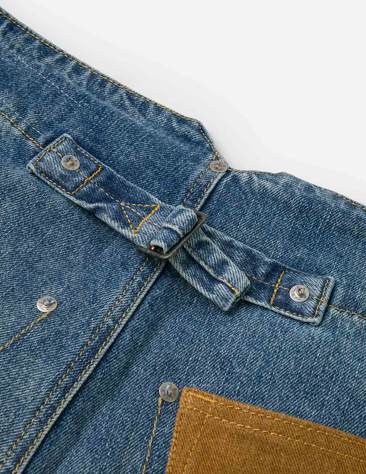 海鸥印花阔脚牛仔裤